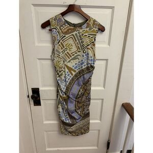 Nicole Miller Collection Silk Blend Dress Ruching Lined Size‎ 8